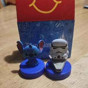 McDonalds 70th Anniversary Stitch And Storm Trooper Toy, Preowned